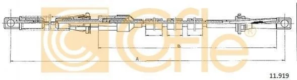 Трос акселератора Ford Transit 2,5D 86- COFLE 11.919 (фото 1)