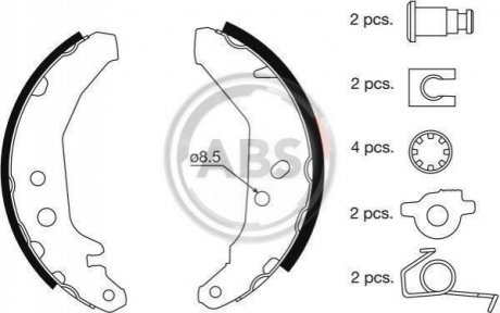 Колодки тормозные задн. Fiesta (93-97) A.B.S. 8855