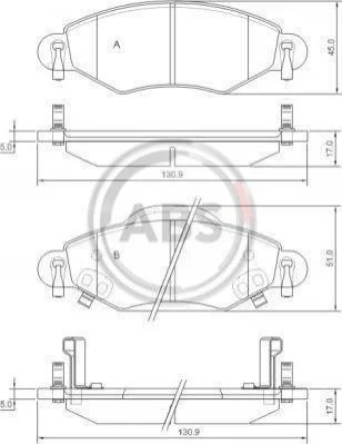 Колодки тормозные перед. Yaris (01-05) A.B.S. 37309 (фото 1)