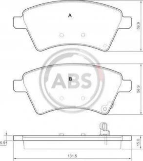 Гальмівні колодки, дискове гальмо (набір) A.B.S. 37532