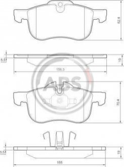 Колодки тормозные пер. rover 75 99-06 A.B.S. 37151