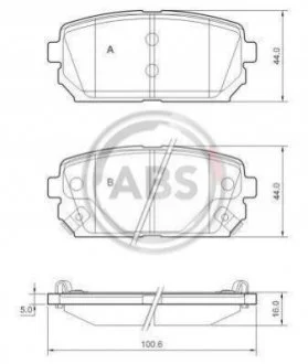 Гальмівні колодки, дискове гальмо (набір) A.B.S. 37621