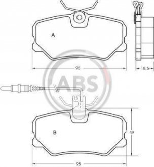 Колодки тормозные перед. 405 (92-99) A.B.S. 36651