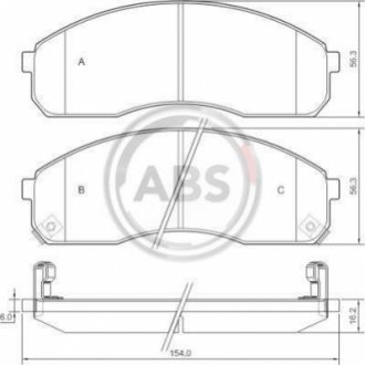 Гальмівні колодки, дискове гальмо (набір) A.B.S. 37275