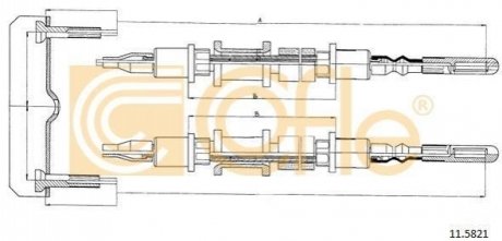 Трос ручного гальма Opel Omega 88- COFLE 11.5821