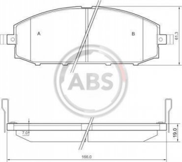 Гальмівні колодки, дискове гальмо (набір) A.B.S. 37084