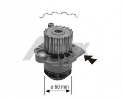 Водяной насос Fabia/Polo 1.9D 95- AIRTEX 1671 (фото 1)