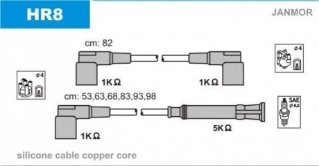 К-кт проводів Bmw 6CYL, 3,0 JANMOR HR8