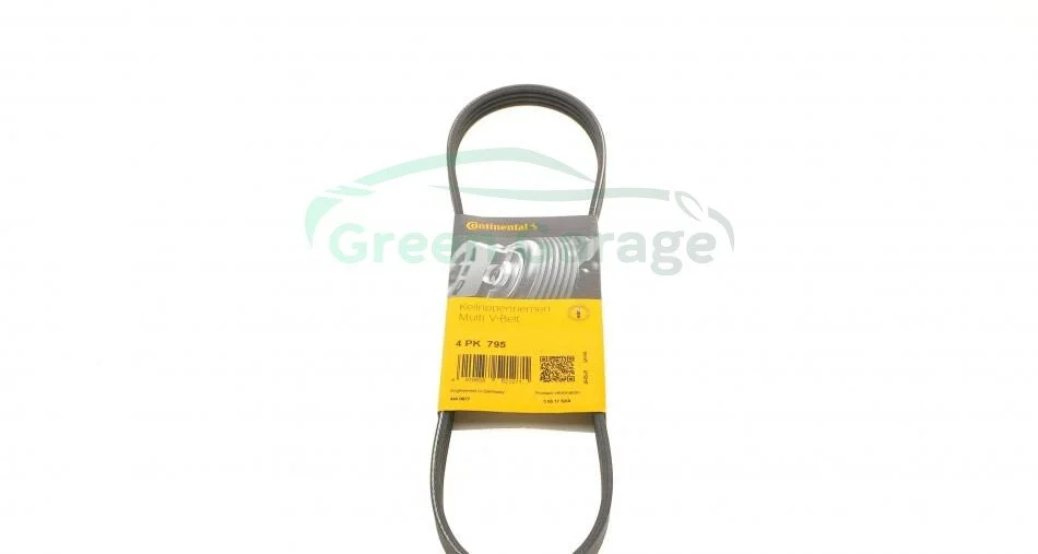 Поліклиновий ремінь CITROEN C25 HONDA CIVIC V, CIVIC VI, CRX III PEUGEOT J5 ROVER 400 II SUZUKI SWIFT III 1.3-1.9D 07.87-06.15 CONTITECH 4PK795 (фото 1)