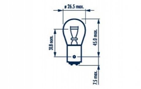 Лампа P21/4W 24V BAZ15d NARVA 17882