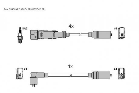Комплект кабелiв запалювання STARLINE ZK 0272