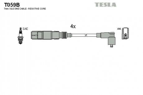 Комплект кабелiв запалювання TESLA T059B