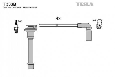 Кабель зажигания, к-кт TESLA T333B