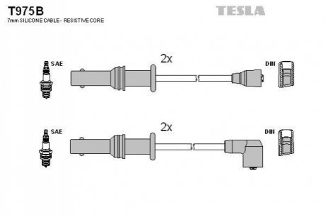 Комплект кабелiв запалювання TESLA T975B