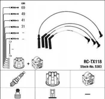Комплект запалювального кабелю NGK 5383