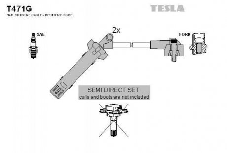 Комплект кабелiв запалювання TESLA T471G