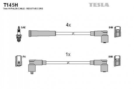 Комплект кабелiв запалювання TESLA T145H