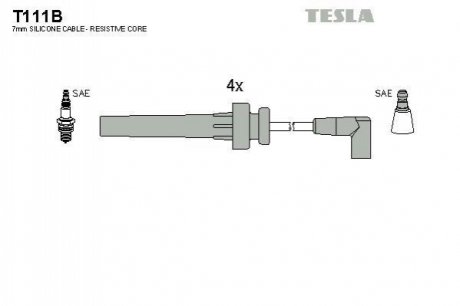 Комплект кабелiв запалювання TESLA T111B