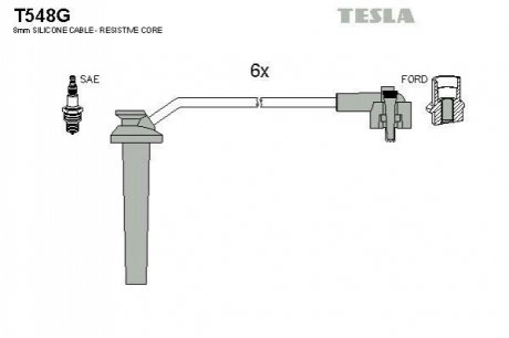 Комплект кабелiв запалювання TESLA T548G