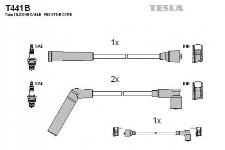 Провода В/В Daewoo Matiz 0.8i 98-00/Tico 0.8 91- TESLA T441B