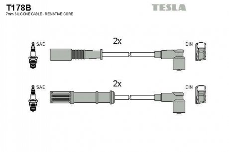 Комплект кабелiв запалювання TESLA T178B