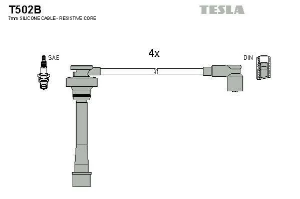 В/в провода Mitsubishi Lanser 1.6 92- TESLA T502B (фото 1)