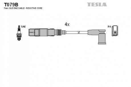 Комплект кабелiв запалювання TESLA T079B