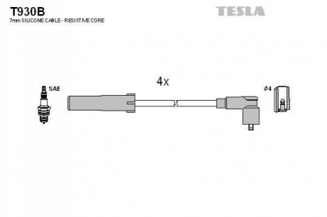 Комплект кабелiв запалювання TESLA T930B