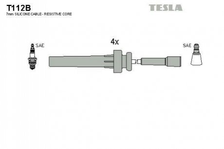 Комплект кабелiв запалювання TESLA T112B