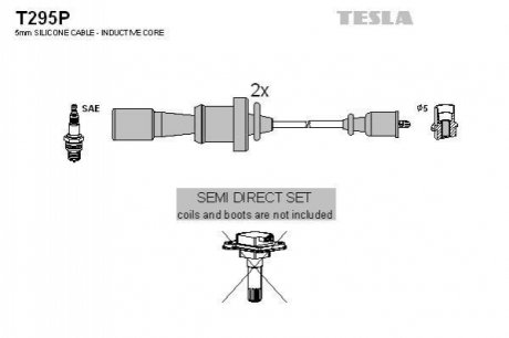 Комплект кабелiв запалювання TESLA T295P