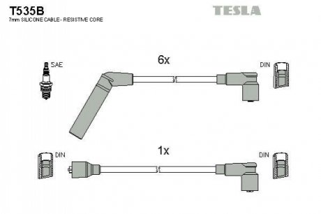 Комплект кабелiв запалювання TESLA T535B