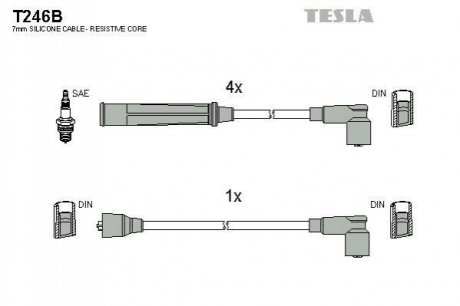 Комплект кабелiв запалювання TESLA T246B