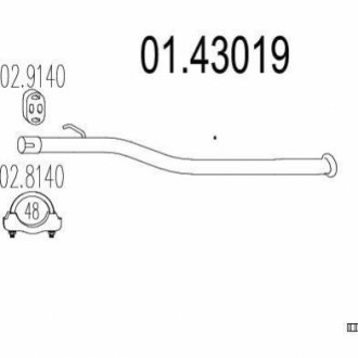 Труба вихлопного газу MTS 01.43019