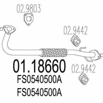 Передня труба вихл. системи MTS 01.18660