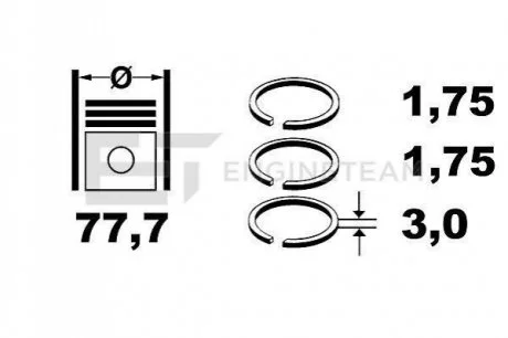 Комплект кілець на поршень ET ENGINETEAM R4001750
