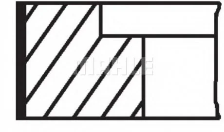 Кольца поршневые VAG 82,01 1,6-2,2 1,5x1,75x3 (пр-во Mahle) MAHLE / KNECHT 03474N3