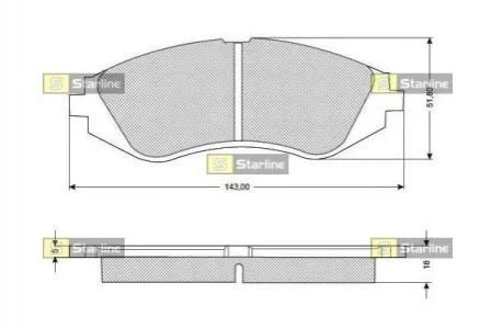 Гальмівні колодки дискові STARLINE BD S309 (фото 1)