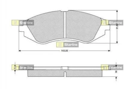 Гальмівні колодки дискові STARLINE BD S309