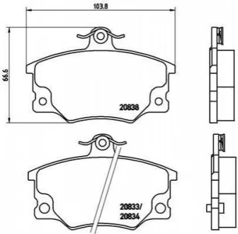 Гальмівні колодки дискові BREMBO P23 017