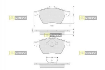 Гальмівні колодки дискові STARLINE BD S087 (фото 1)