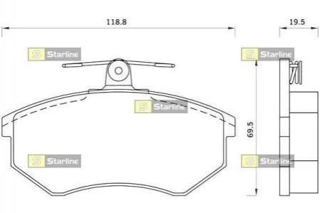 Гальмівні колодки дискові STARLINE BD S043