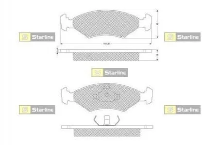 Гальмівні колодки дискові STARLINE BD S033 (фото 1)