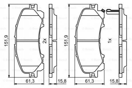 Гальмівні колодки дискові BOSCH 0986494821