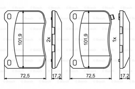 Гальмівні колодки, дискові BOSCH 0986494872