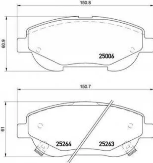 Колодки тормозные дисковые, к-кт. BREMBO P83 148