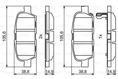 Гальмівні колодки дискові BOSCH 0986494857