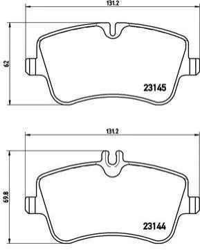 Колодка торм. диск. MB C-CLASS (W203) передн. (пр-во) BREMBO P50 045 (фото 1)