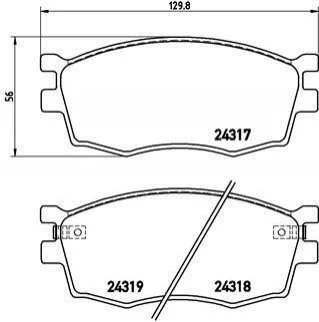 Колодка торм. диск. HYUNDAI ACCENT, KIA RIO II передн. (пр-во) BREMBO P30 026 (фото 1)