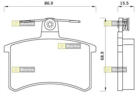 Гальмівні колодки дискові STARLINE BD S078 (фото 1)