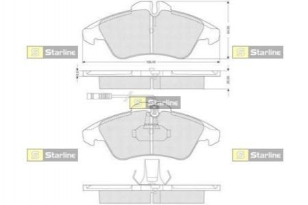 Гальмівні колодки дискові STARLINE BD S054